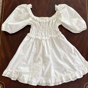 Altar'd State White Ruffled Tiered Midi Dress